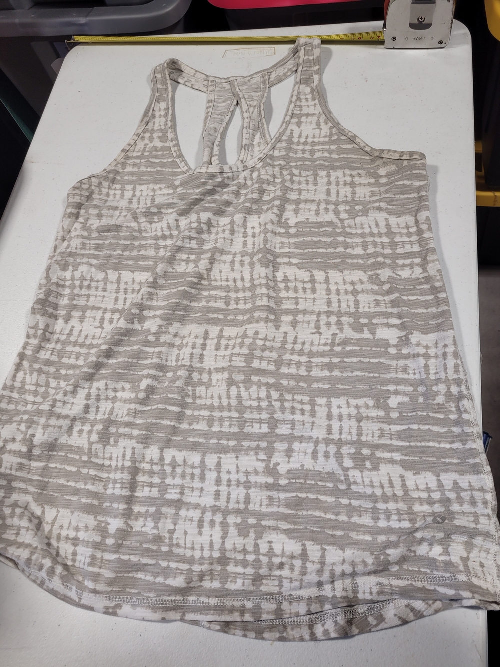 Women's Taupe Patterned Racerback Tank Top